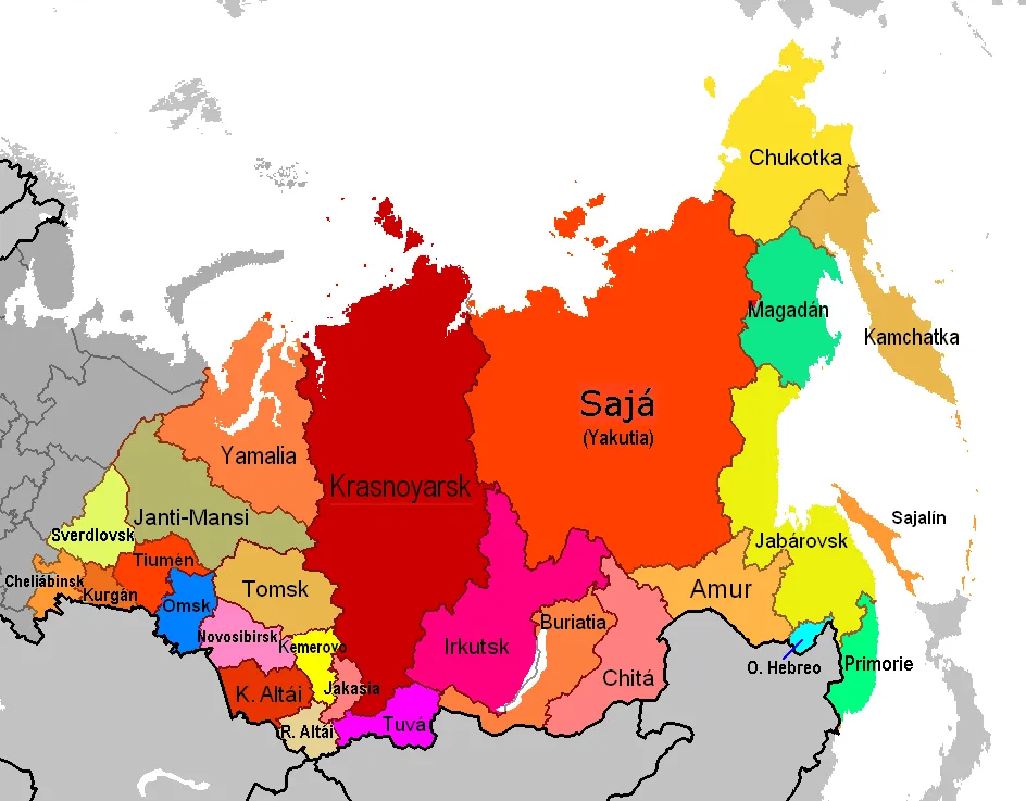 Mapa de Siberia